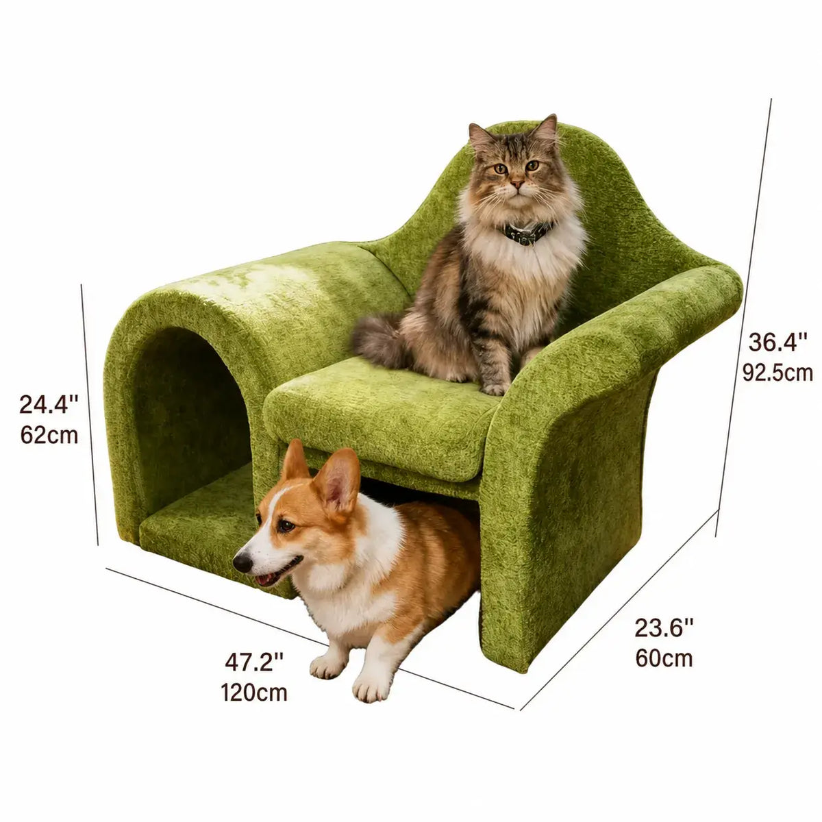 Sculptural Multifunctional Pet-Friendly Sofa with Arched Nook and Plush Comfort Dimensions