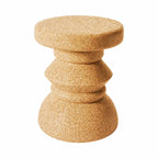 Sculptural Natural Cork Stool and Cork Side Table Series for Wabi-Sabi Interiors