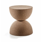 Sculptural Natural Cork Stool and Cork Side Table Series for Wabi-Sabi Interiors