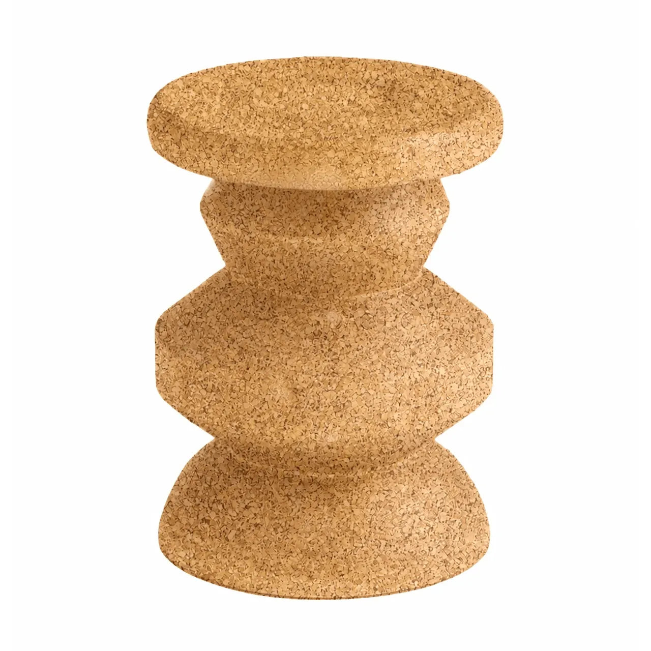 Sculptural Natural Cork Stool and Cork Side Table Series for Wabi-Sabi Interiors