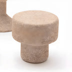 Sculptural Natural Cork Stool and Cork Side Table Series for Wabi-Sabi Interiors