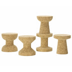 Sculptural Natural Cork Stool and Cork Side Table Series for Wabi-Sabi Interiors
