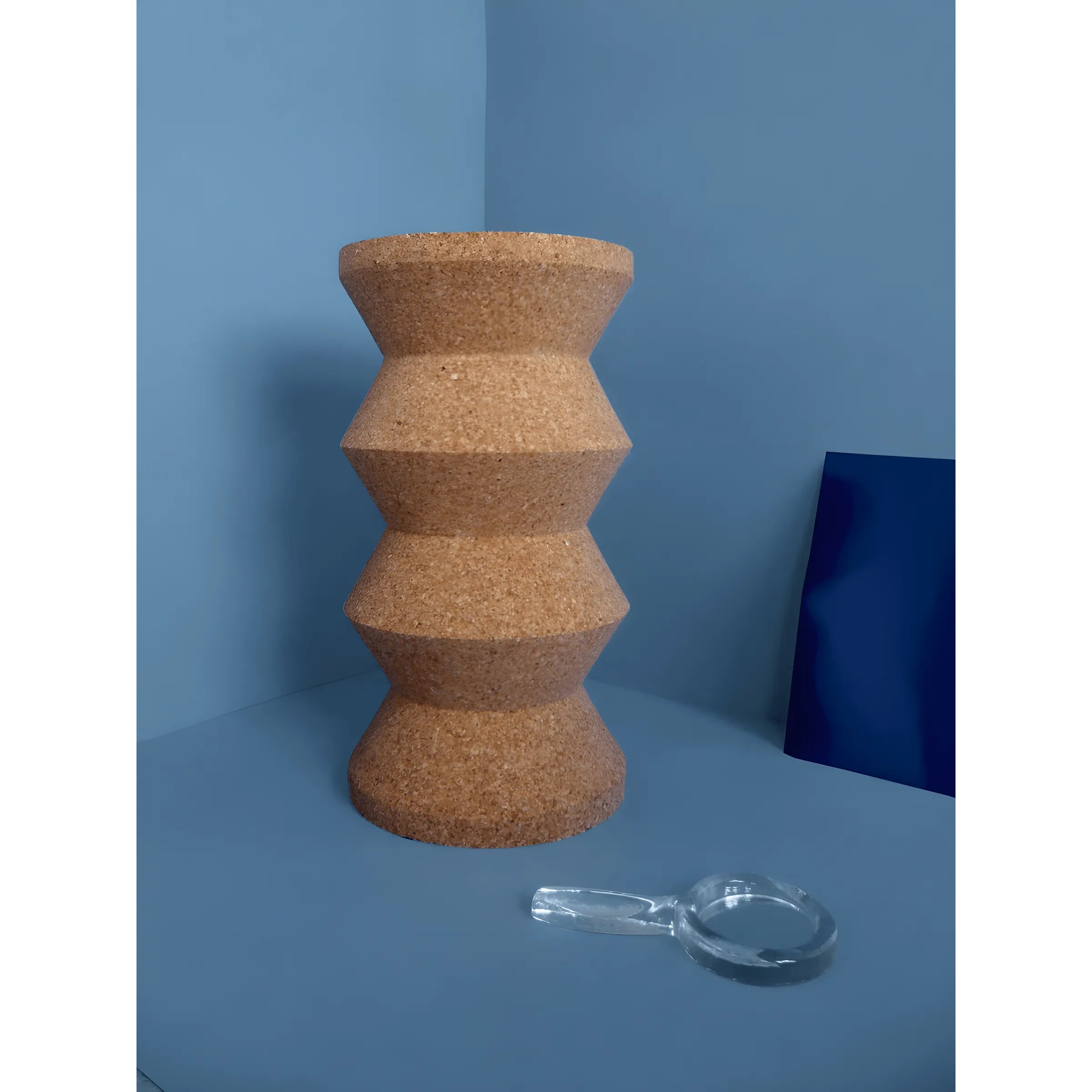 Sculptural Natural Cork Stool and Cork Side Table Series for Wabi-Sabi Interiors