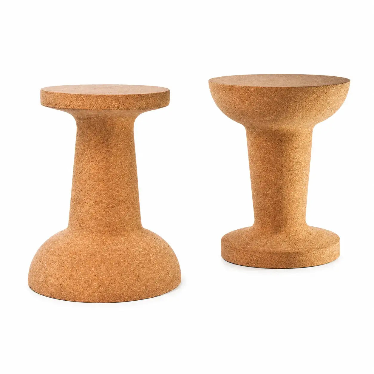 Sculptural Natural Cork Stool and Cork Side Table Series for Wabi-Sabi Interiors