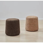 Sculptural Natural Cork Stool and Cork Side Table Series for Wabi-Sabi Interiors