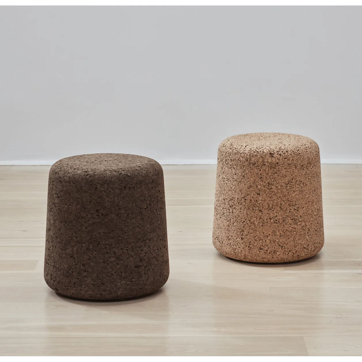 Sculptural Natural Cork Stool and Cork Side Table Series for Wabi-Sabi Interiors