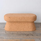 Sculptural Natural Cork Stool and Cork Side Table Series for Wabi-Sabi Interiors