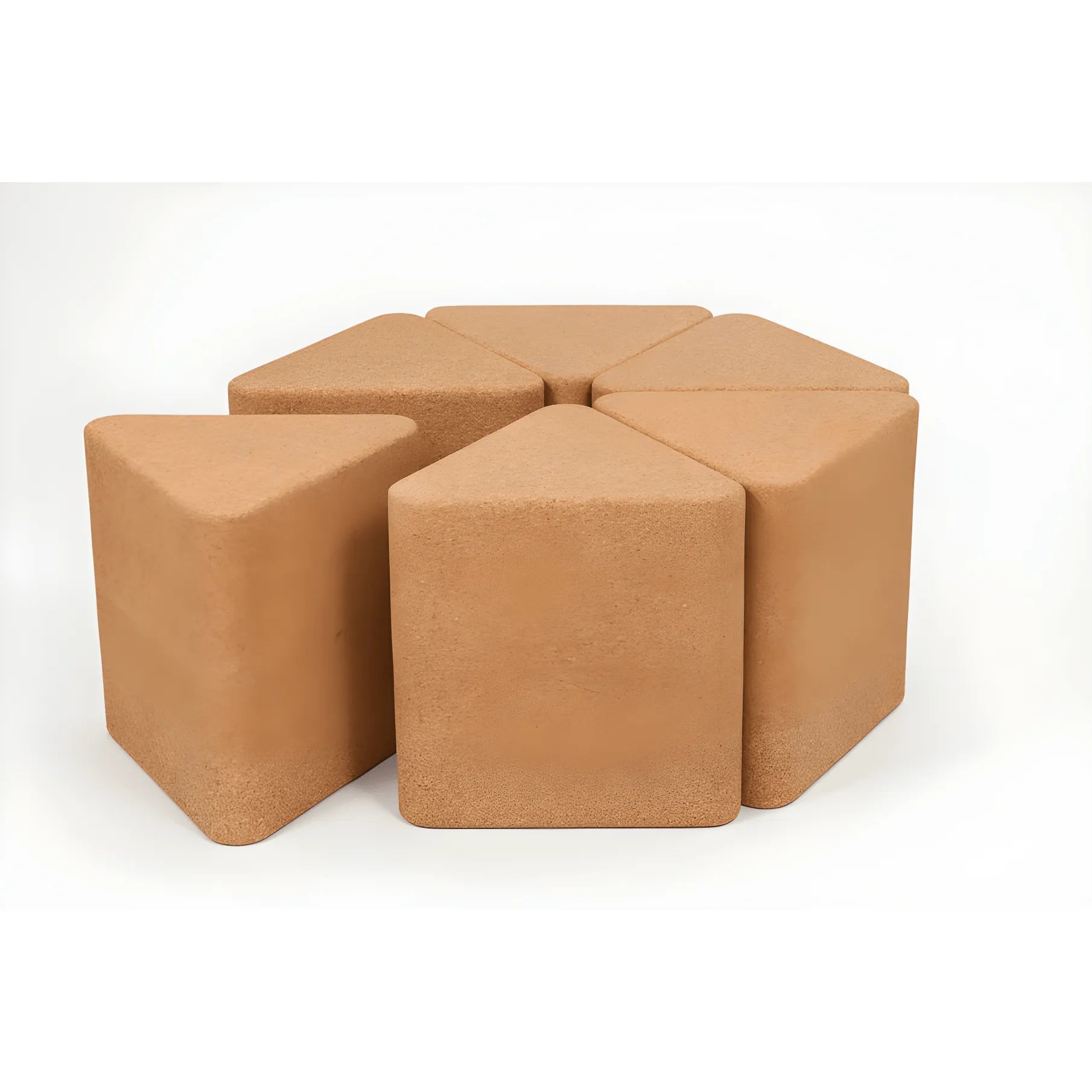 Sculptural Natural Cork Stool and Cork Side Table Series for Wabi-Sabi Interiors