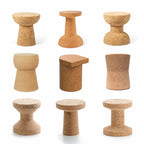 Sculptural Natural Cork Stool and Cork Side Table Series for Wabi-Sabi Interiors Main Product Image
