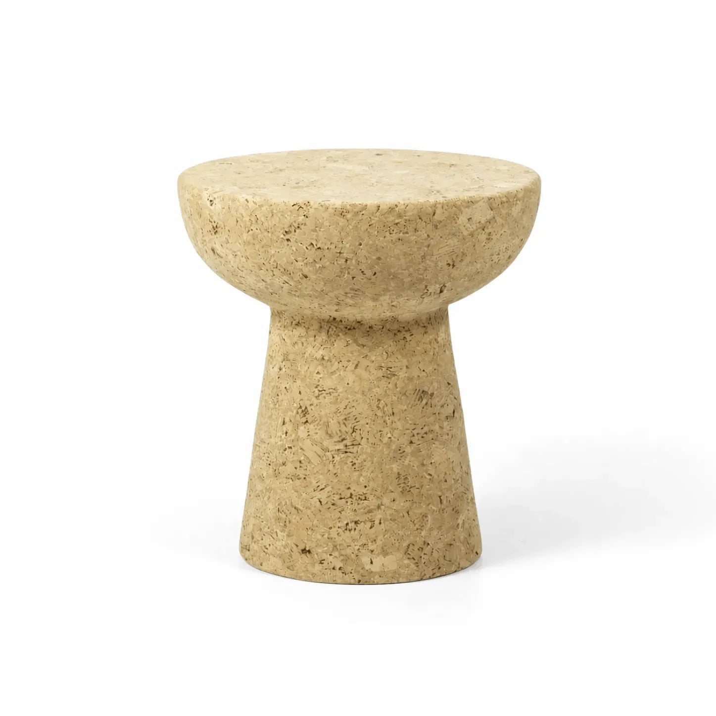 Sculptural Natural Cork Stool and Cork Side Table Series for Wabi-Sabi Interiors