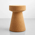 Sculptural Natural Cork Stool and Cork Side Table Series for Wabi-Sabi Interiors
