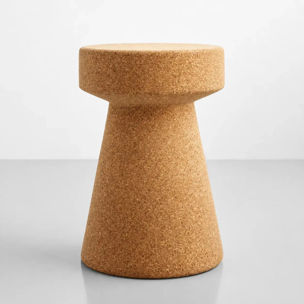 Sculptural Natural Cork Stool and Cork Side Table Series for Wabi-Sabi Interiors