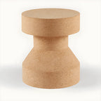 Sculptural Natural Cork Stool and Cork Side Table Series for Wabi-Sabi Interiors
