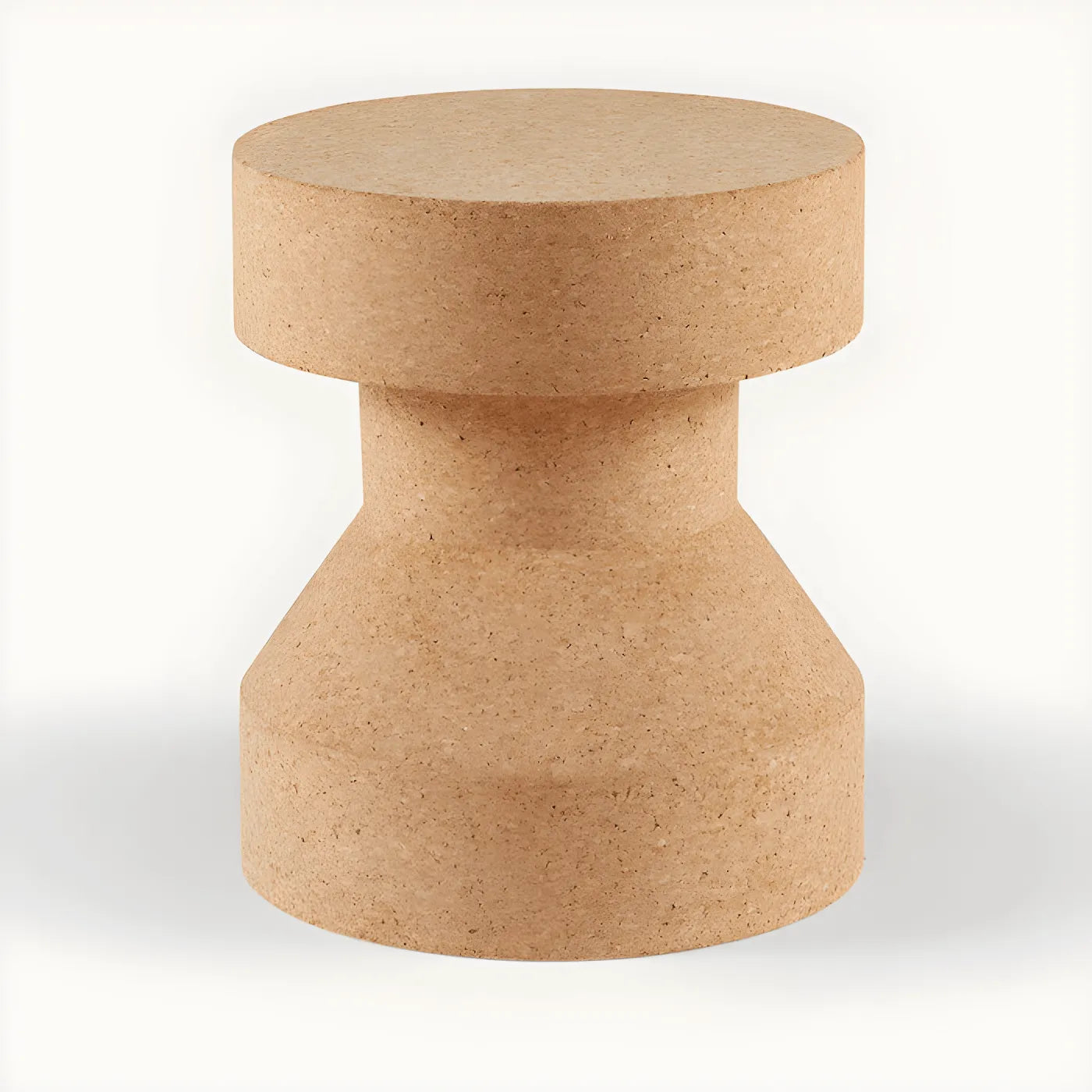 Sculptural Natural Cork Stool and Cork Side Table Series for Wabi-Sabi Interiors