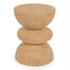 Sculptural Natural Cork Stool and Cork Side Table Series for Wabi-Sabi Interiors