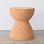 Sculptural Natural Cork Stool and Cork Side Table Series for Wabi-Sabi Interiors