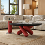Sculptural Nesting Coffee Table Set in Piano Lacquer, Tiered Artful Form