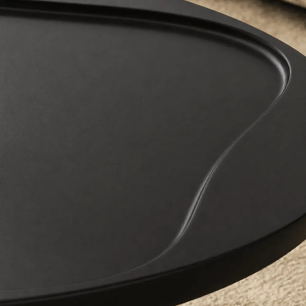 Sculptural Nesting Coffee Table Set in Piano Lacquer, Tiered Artful Form