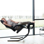 Sculptural Nordic Gravity Balance Recliner with Bent Wood Frame