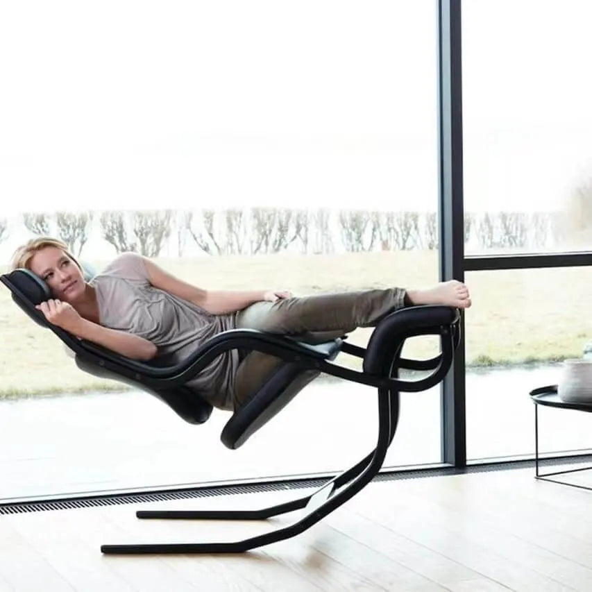 Sculptural Nordic Gravity Balance Recliner with Bent Wood Frame