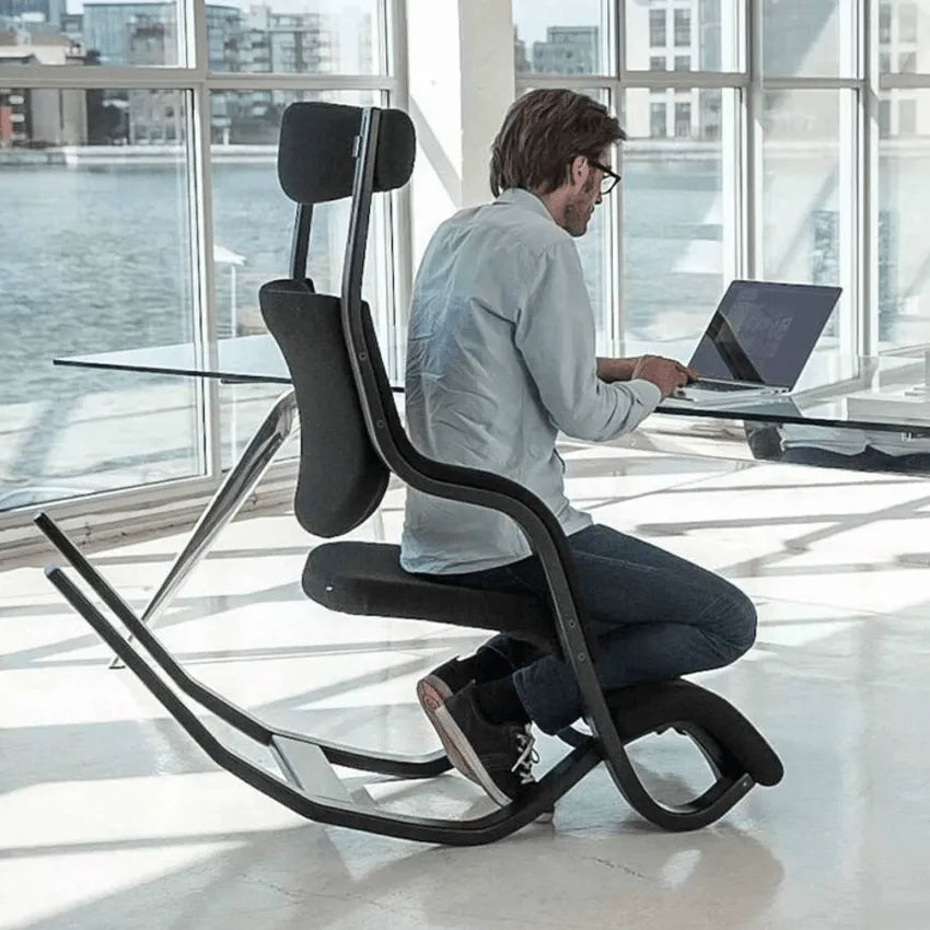 Sculptural Nordic Gravity Balance Recliner with Bent Wood Frame