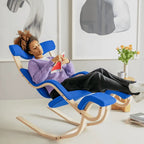 Sculptural Nordic Gravity Balance Recliner with Bent Wood Frame
