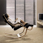 Sculptural Nordic Gravity Balance Recliner with Bent Wood Frame