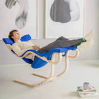 Sculptural Nordic Gravity Balance Recliner with Bent Wood Frame