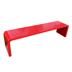Sculptural Nordic Metal Bench with High-Gloss Color Finish