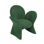 Sculptural Petal Accent Chair in Matte Suede for Lounge and Balcony