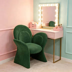 Sculptural Petal Accent Chair in Matte Suede for Lounge and Balcony