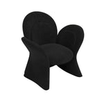 Sculptural Petal Accent Chair in Matte Suede for Lounge and Balcony