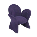 Sculptural Petal Accent Chair in Matte Suede for Lounge and Balcony