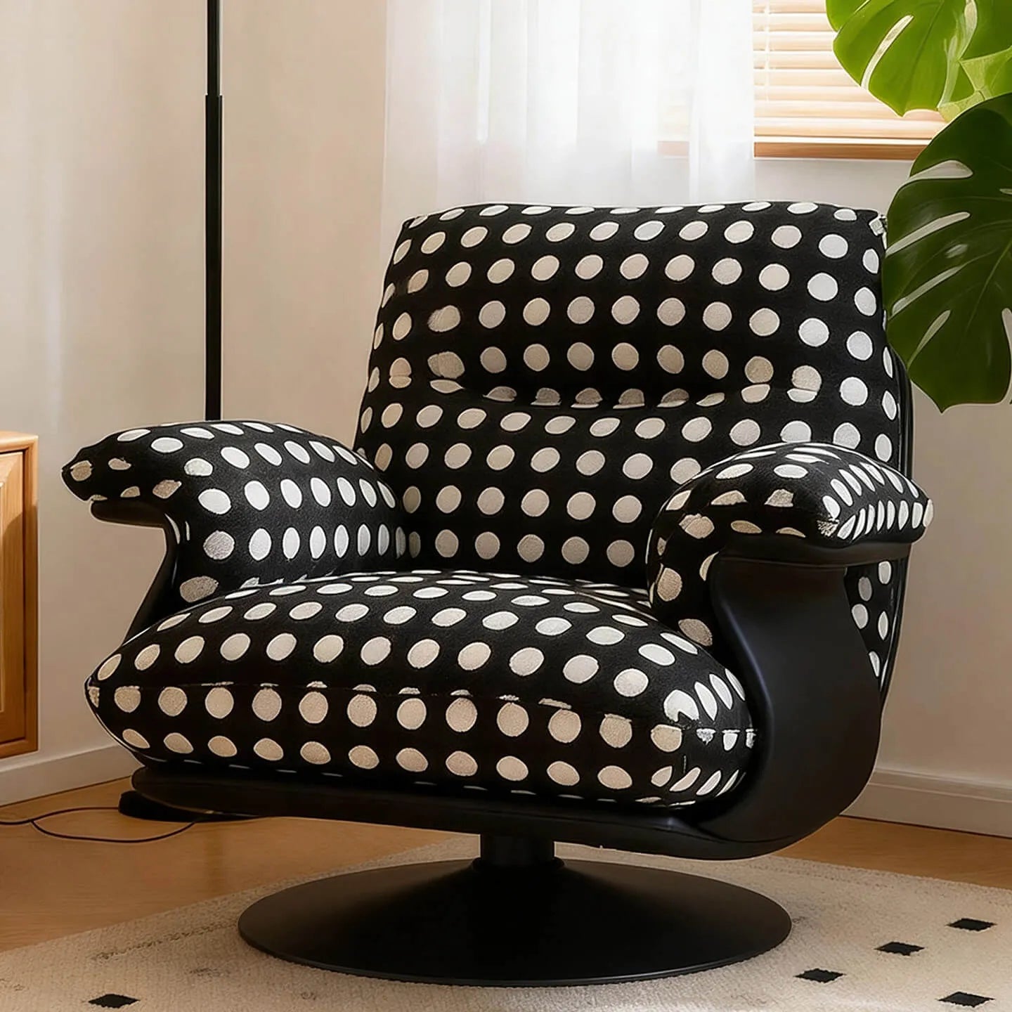 Sculptural Polka Dot Chair Lounge Series With Swivel or Fixed Base