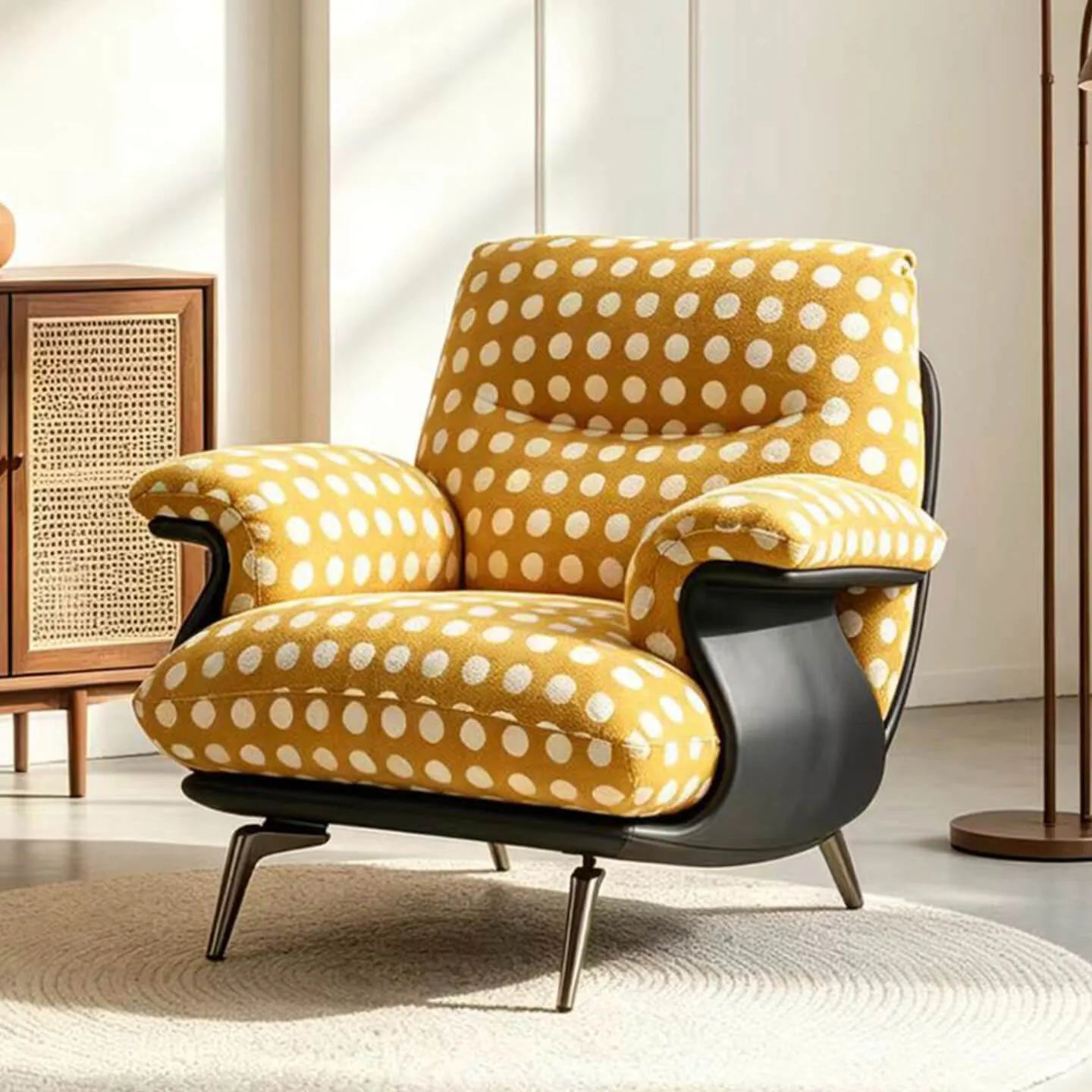 Sculptural Polka Dot Chair Lounge Series With Swivel or Fixed Base