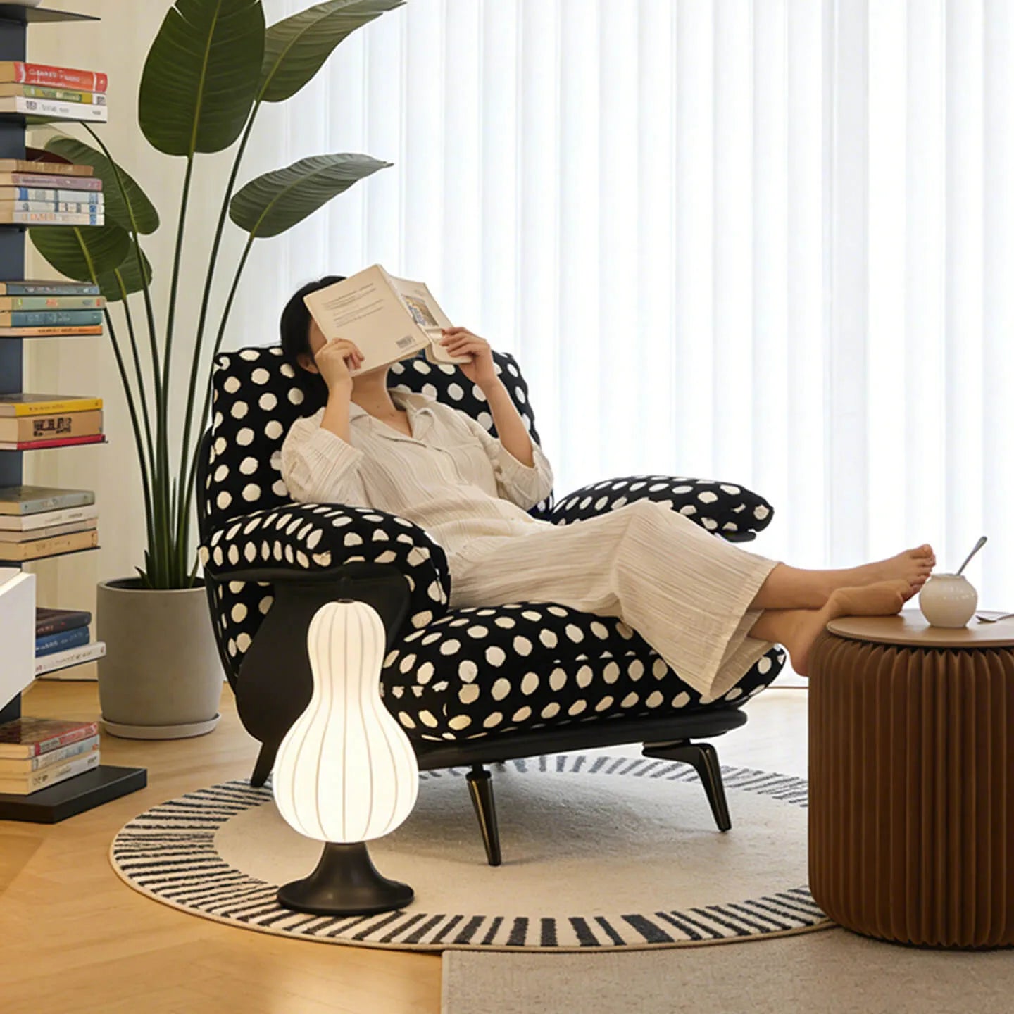 Sculptural Polka Dot Chair Lounge Series With Swivel or Fixed Base