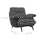 Sculptural Polka Dot Chair Lounge Series With Swivel or Fixed Base Dimensions