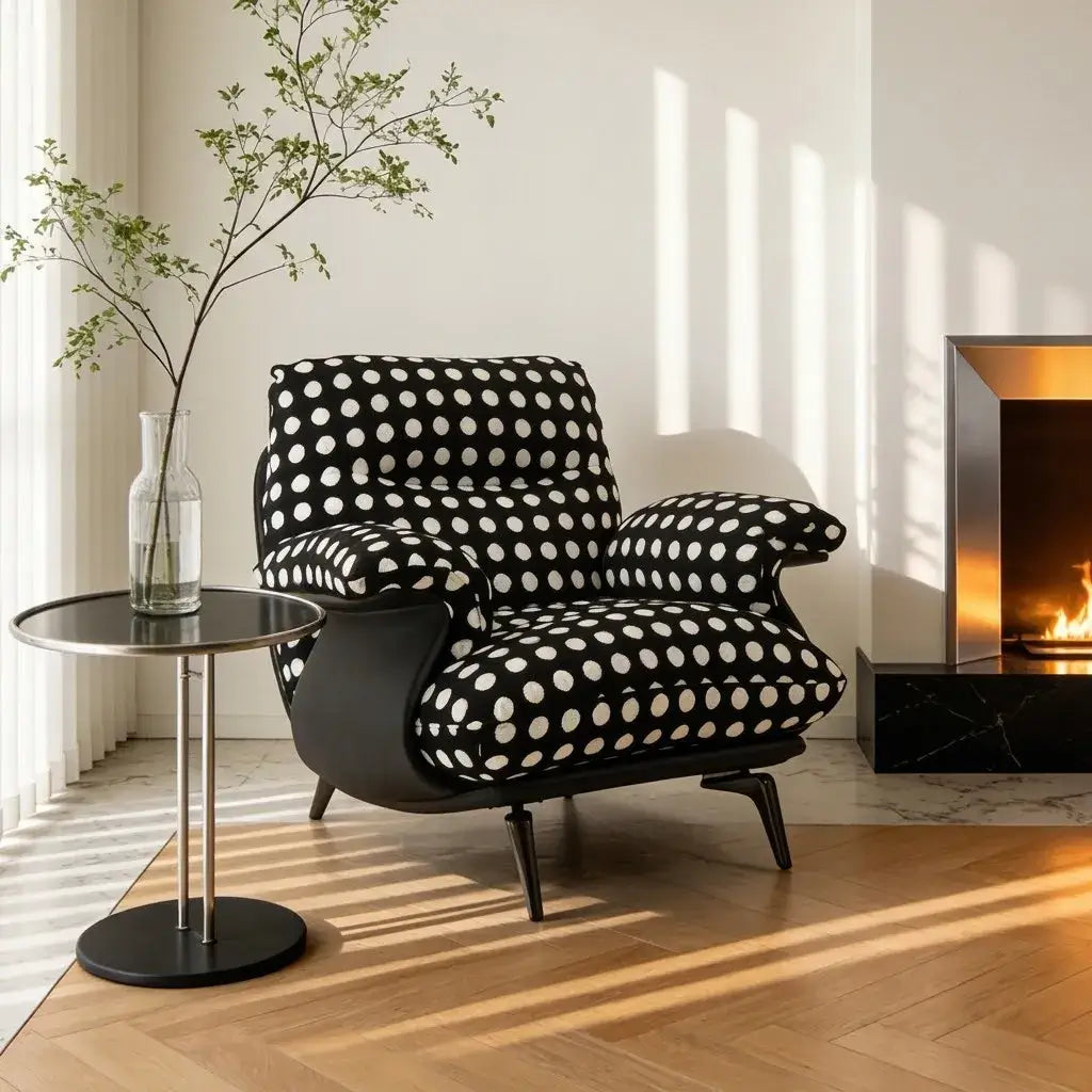 Sculptural Polka Dot Chair Lounge Series With Swivel or Fixed Base Main Product Image Main image