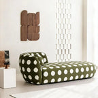 Sculptural Polka Dot Chaise Lounge in Retro Olive for Artistic Living Spaces