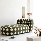 Sculptural Polka Dot Chaise Lounge in Retro Olive for Artistic Living Spaces Main Product Image