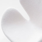 Sculptural Rabbit Velvet Swan Office Chai With Fixed Or Caster Vanity Base