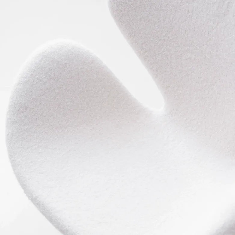Sculptural Rabbit Velvet Swan Office Chai With Fixed Or Caster Vanity Base