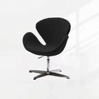 Sculptural Rabbit Velvet Swan Office Chai With Fixed Or Caster Vanity Base