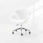 Sculptural Rabbit Velvet Swan Office Chai With Fixed Or Caster Vanity Base