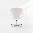 Sculptural Rabbit Velvet Swan Office Chai With Fixed Or Caster Vanity Base