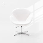 Sculptural Rabbit Velvet Swan Office Chai With Fixed Or Caster Vanity Base
