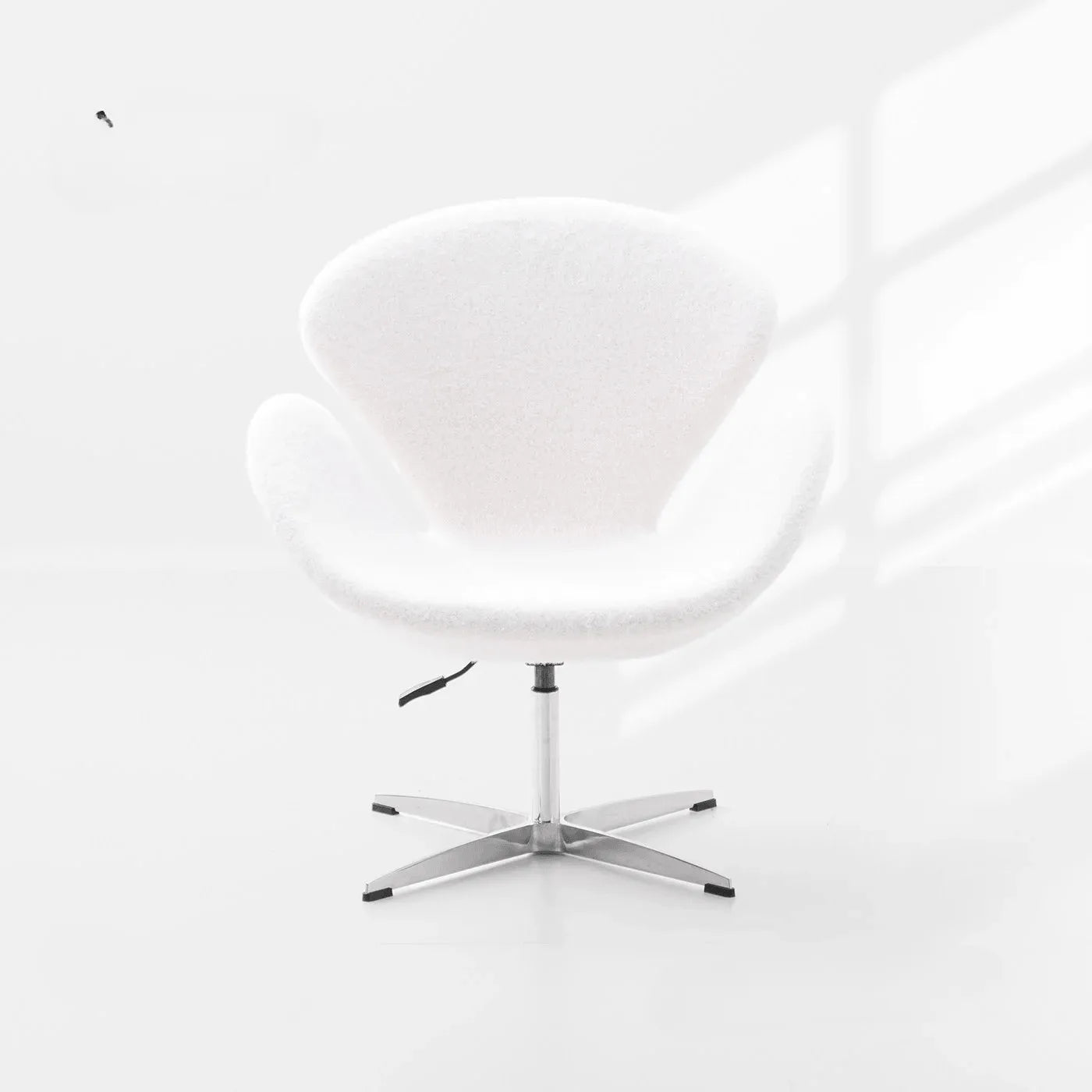 Sculptural Rabbit Velvet Swan Office Chai With Fixed Or Caster Vanity Base