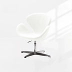 Sculptural Rabbit Velvet Swan Office Chai With Fixed Or Caster Vanity Base