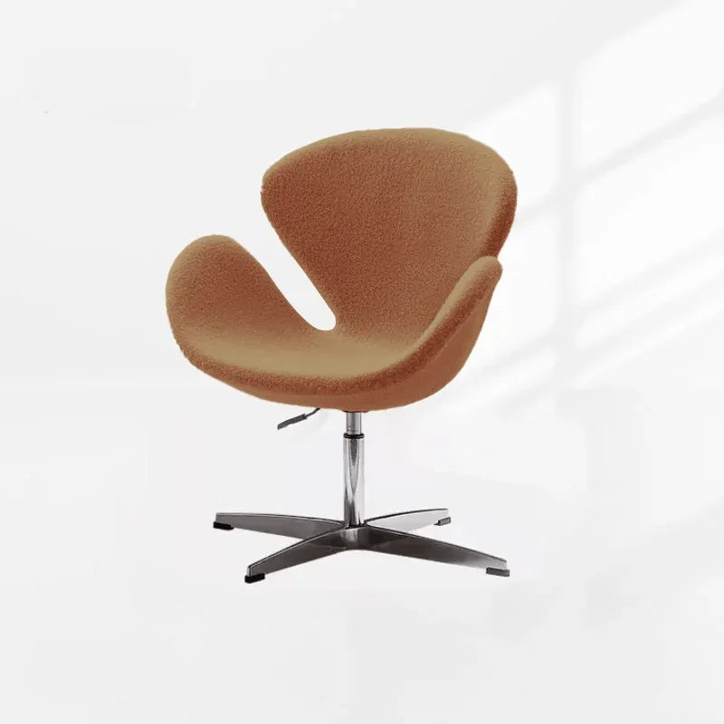 Sculptural Rabbit Velvet Swan Office Chai With Fixed Or Caster Vanity Base