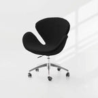 Sculptural Rabbit Velvet Swan Office Chai With Fixed Or Caster Vanity Base